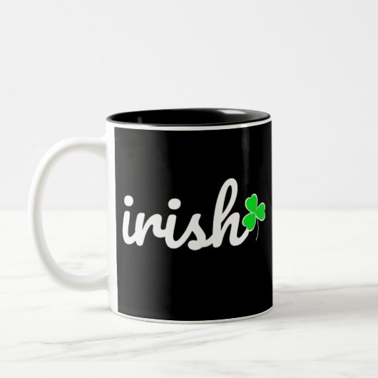 Irish St. Patrick's Day Lucky Kleeblatt Zweifarbige Tasse (Links)