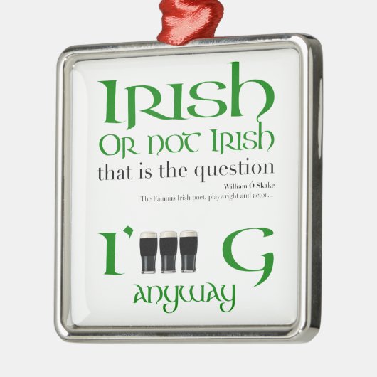 Irish St Patrick's Day MSqO Ornament Aus Metall (Links)