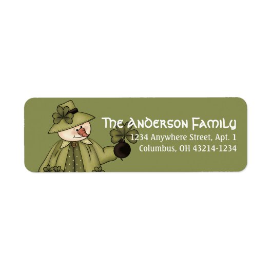 Irish St. Patrick's Day Snowman Address Labels d3 (Vorne)