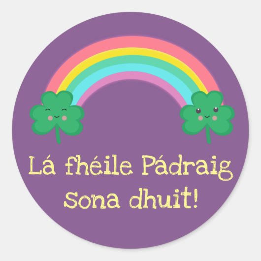Irish St. Patrick's Day Sticker mit Rainbow (Vorderseite)