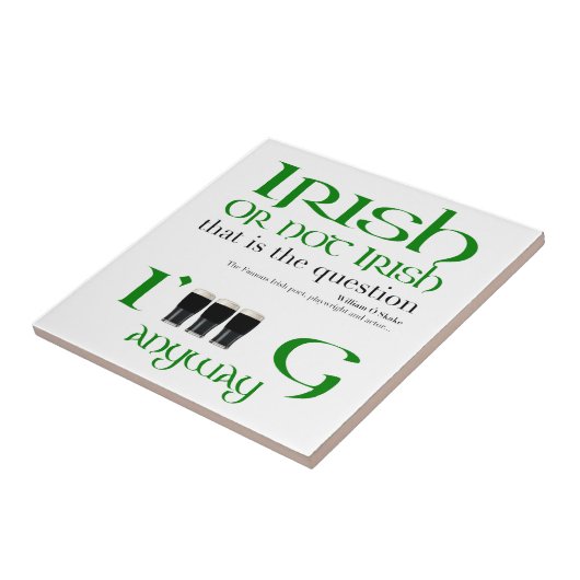 Irish St Patrick's Day White Tile Fliese (Seite)