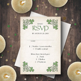 Irish St. Patrick's Wedding RSVP Karte
