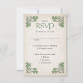 Irish St. Patrick's Wedding RSVP Karte (Vorderseite)