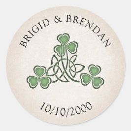 Irish St. Patrick's Wedding Runder Aufkleber