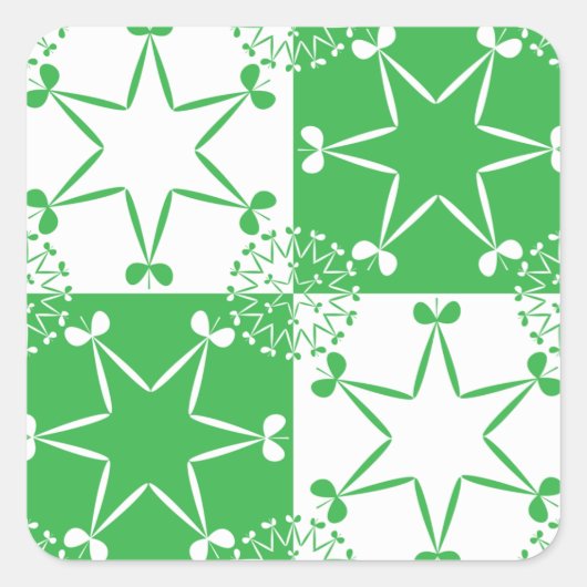Irish Stars Quadratischer Aufkleber (Vorderseite)