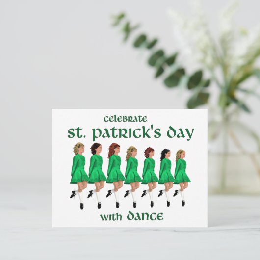 Irish Step Dance Celebrates St. Patrick's Day Postkarte (Stehend Vorderseite)