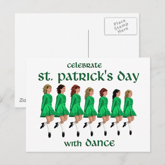Irish Step Dance Celebrates St. Patrick's Day Postkarte (Vorne/Hinten)