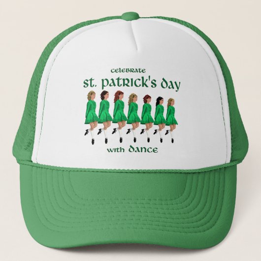 Irish Step Dance Celebrates St. Patrick's Day Truckerkappe (Vorderseite)