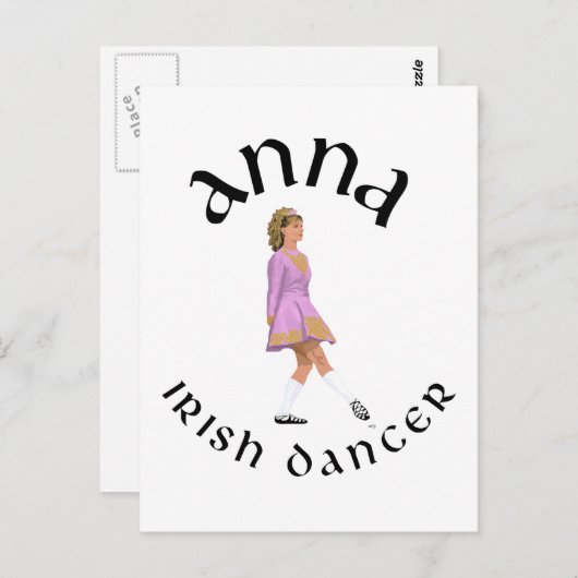 Irish Step Dance Custom Design ANNA Postkarte (Vorne/Hinten)