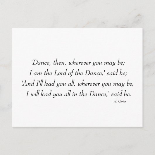 Irish Step Dance - Lord of the Dance Chorus Postkarte (Vorderseite)