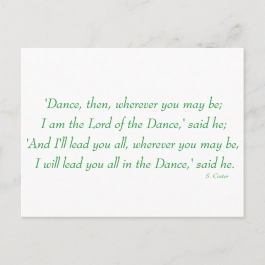 Irish Step Dance - Lord of the Dance Chorus Postkarte (Vorderseite)