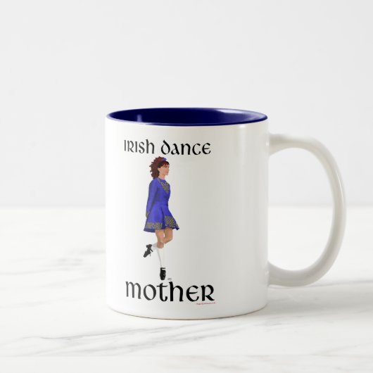 Irish Step Dance Mother - Blue Hard Shoe Zweifarbige Tasse (Rechts)