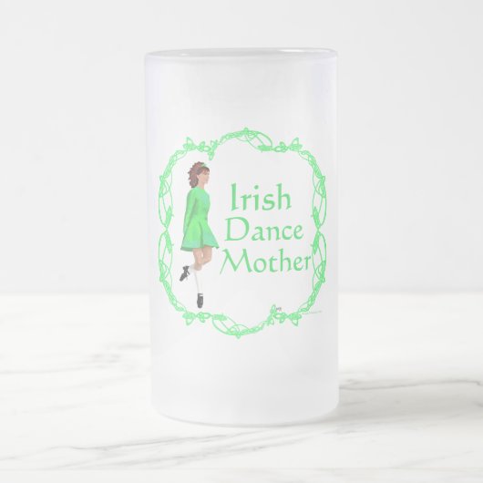 Irish Step Dance Mother - Green Mattglas Bierglas (Mittel)