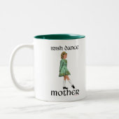 Irish Step Dance Mother - Green Zweifarbige Tasse (Links)
