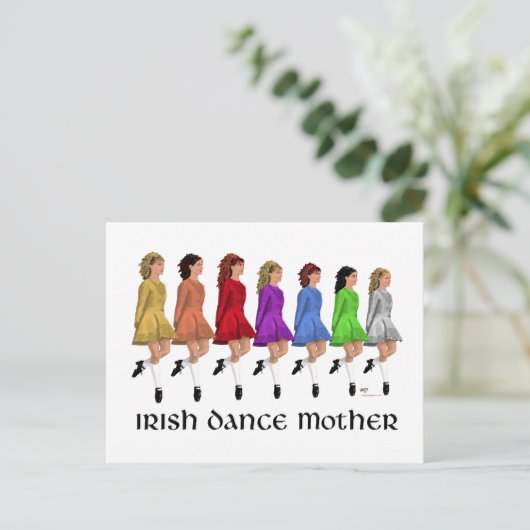 Irish Step Dance Mother - Rainbow Line Postkarte (Stehend Vorderseite)