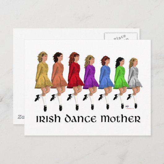 Irish Step Dance Mother - Rainbow Line Postkarte (Vorne/Hinten)
