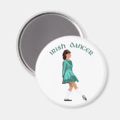 Irish Step Dancer - Aquamarin Magnet (Vorderseite/Rückseite)