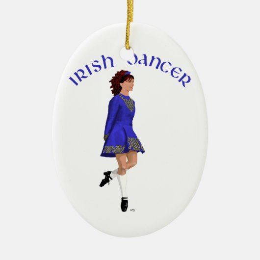 Irish Step Dancer - Blue Keramikornament (Vorne)