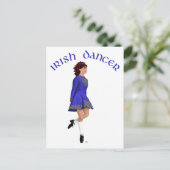 Irish Step Dancer - Blue Postkarte (Stehend Vorderseite)