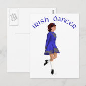 Irish Step Dancer - Blue Postkarte (Vorne/Hinten)