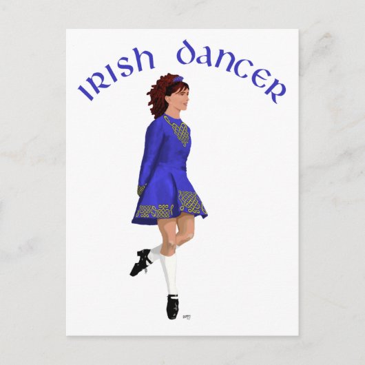 Irish Step Dancer - Blue Postkarte (Vorderseite)