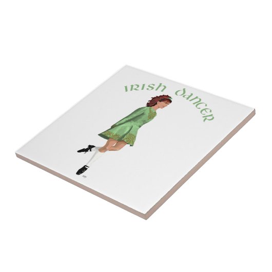 Irish Step Dancer - Green Fliese (Seite)