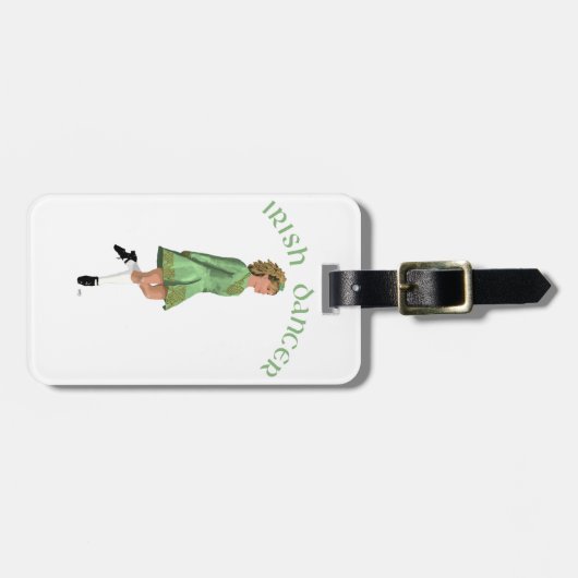 Irish Step Dancer - Green Gepäckanhänger (Vorderseite horizontal)