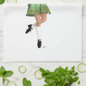 Irish Step Dancer - Green Geschirrtuch (Gefaltet)