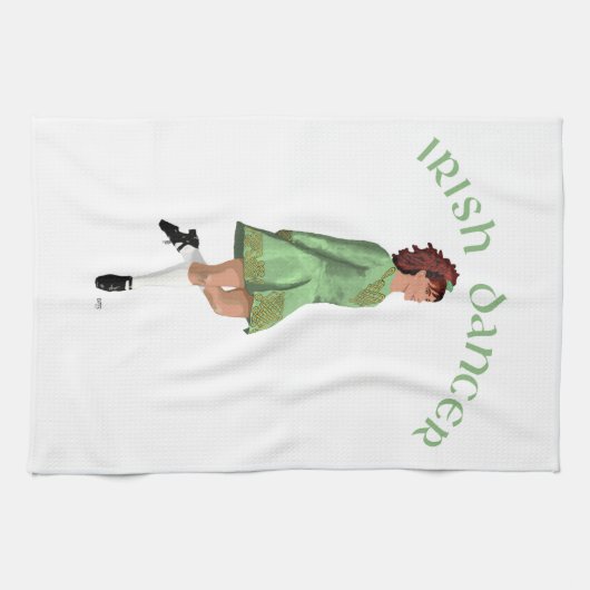 Irish Step Dancer - Green Handtuch (Horizontal)