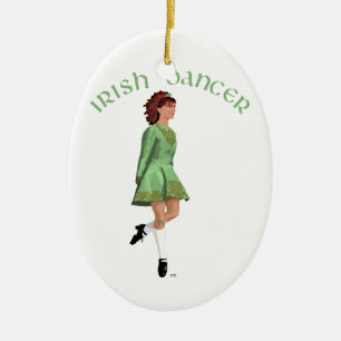 Irish Step Dancer - Green Keramikornament