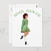 Irish Step Dancer - Green Postkarte (Vorne/Hinten)