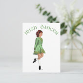 Irish Step Dancer - Green Postkarte (Stehend Vorderseite)