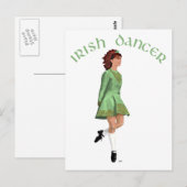 Irish Step Dancer - Green Postkarte (Vorne/Hinten)