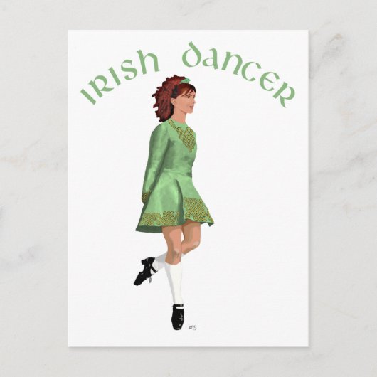 Irish Step Dancer - Green Postkarte (Vorderseite)