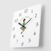 Irish Step Dancer - Green Quadratische Wanduhr (Winkel)
