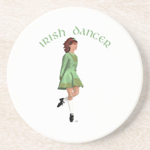Irish Step Dancer - Green Sandstein Untersetzer