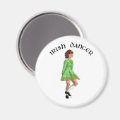 Irish Step Dancer in Green Dress Magnet (Vorderseite/Rückseite)
