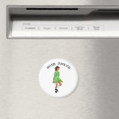 Irish Step Dancer in Green Dress Magnet (In Situ (Geschirrspüler))