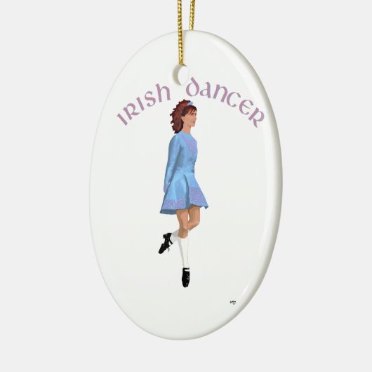 Irish Step Dancer Light Blue Keramik Ornament (Links)