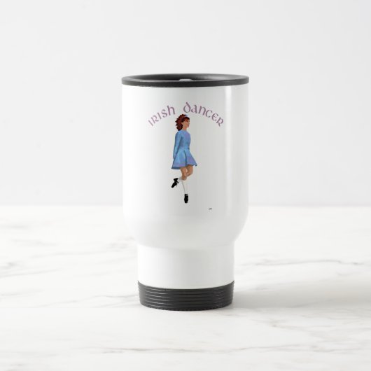 Irish Step Dancer Light Blue Reisebecher (Mittel)
