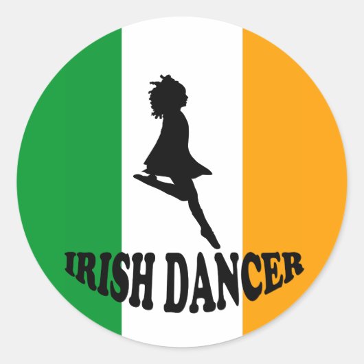 Irish Step Dancer Runder Aufkleber (Vorderseite)