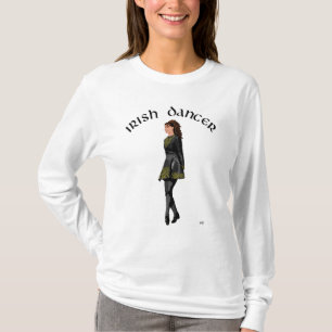 Irish Step Dancer - Schwarzes Kleid, Brünettes Haa T-Shirt
