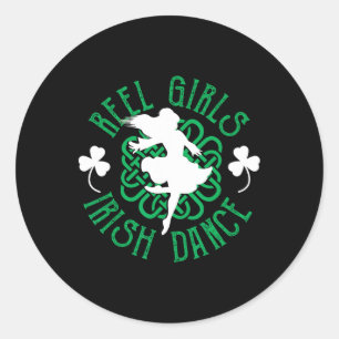 Irish Step Dancer Step Dancing Reel Girls II Runder Aufkleber