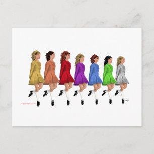 Irish Step Dancers - Rainbow Line Dancers Postkarte