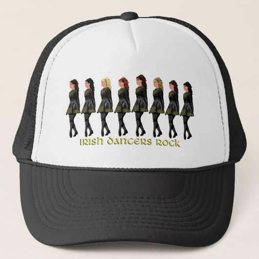 Irish Step Dancers Rock Truckerkappe (Vorderseite)