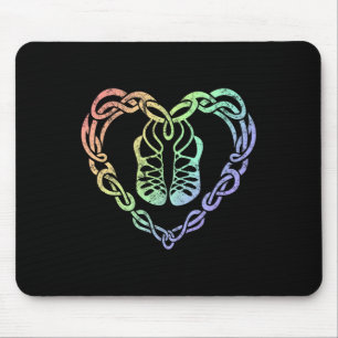 Irish Step Dancing Celtic Knot Heart Mousepad