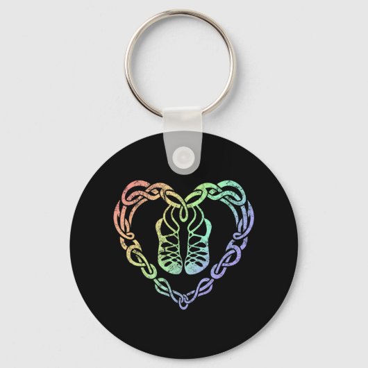 Irish Step Dancing Celtic Knot Heart Schlüsselanhänger (Vorderseite)