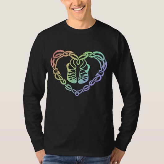 Irish Step Dancing Celtic Knot Heart T-Shirt (Vorderseite)