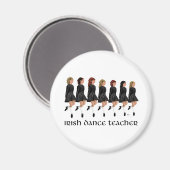 Irish Step Tance Teacher - Black Line Magnet (Vorderseite/Rückseite)