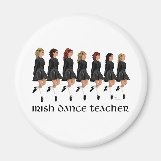 Irish Step Tance Teacher - Black Line Magnet (Vorne)